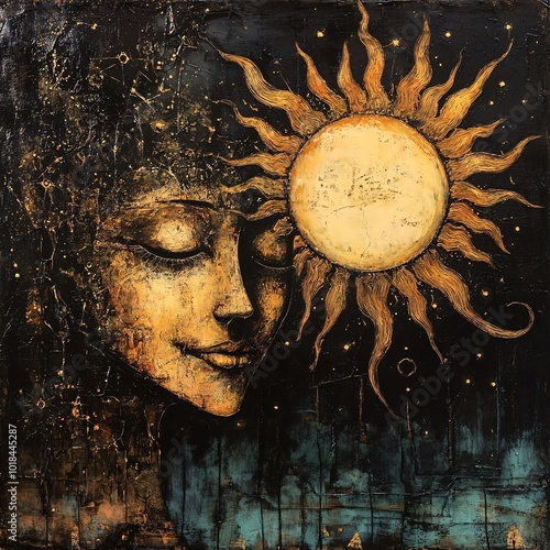 Abstract Sun and Face Painting