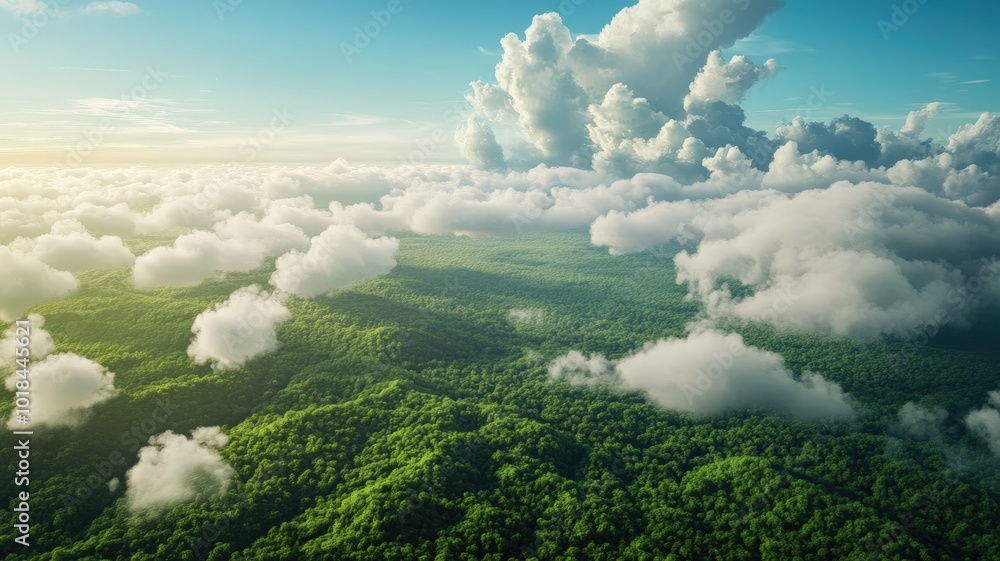 Vast Bird's Eye View of Lush Green Earth Vast Bird's Eye View of Lush Green Earth