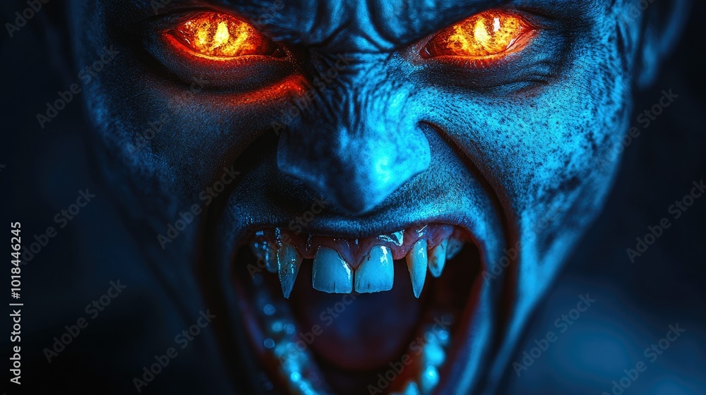 Funny vampire showing his fangs Funny vampire showing his fangs