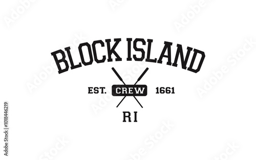 BLOCK ISLAND crew oars T-Shirt Design