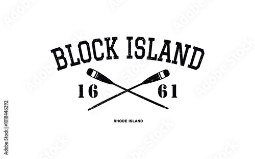 BLOCK ISLAND crossed oars T-Shirt Design