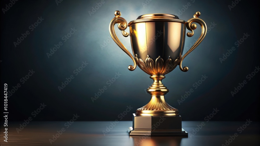 Golden trophy with intricate designs and elegant details, gold, trophy, award, achievement, winner, success, competition Golden trophy with intricate designs and elegant details, gold, trophy, award, achievement, winner, success, competition