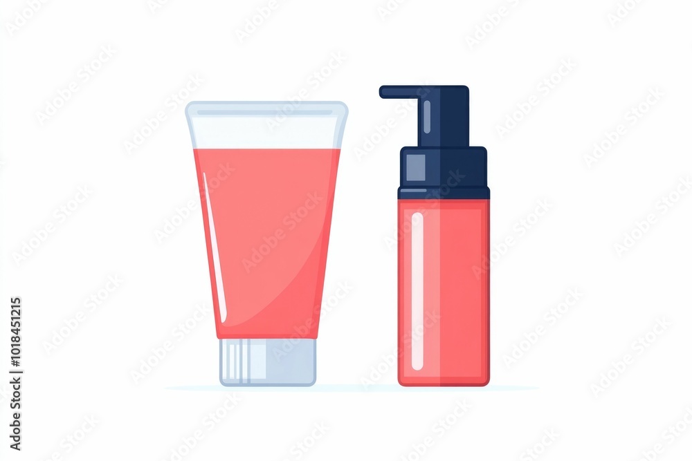 Set of Simple Minimalist Icons Depicting Essential Skincare Products a Face Mask a Serum Bottle and a Moisturizer Tube Clean Flat Design Isolated on a White Background Set of Simple Minimalist Icons Depicting Essential Skincare Products a Face Mask a Serum Bottle and a Moisturizer Tube Clean Flat Design Isolated on a White Background