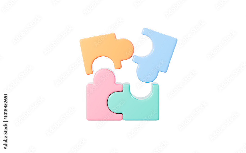 Jigsaw puzzle connecting, cooperation and teamwork , partnership and brainstorming, 3d rendering. Jigsaw puzzle connecting, cooperation and teamwork , partnership and brainstorming, 3d rendering.