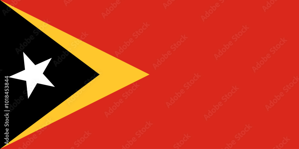 Official national flag of East Timor. Flag of the Democratic Republic of Timor-Leste. Correct proportions and colors. Vector illustration Official national flag of East Timor. Flag of the Democratic Republic of Timor-Leste. Correct proportions and colors. Vector illustration