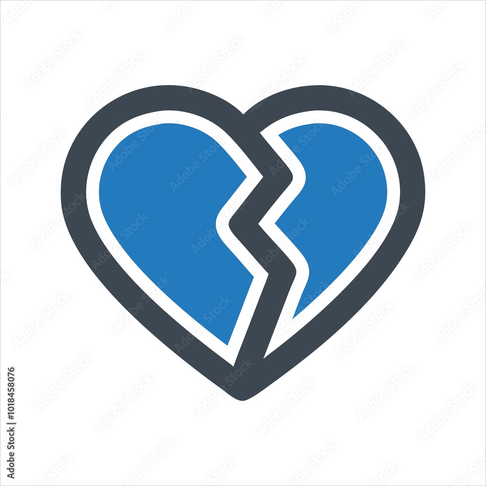 Broken heart icon. Love icon Broken heart icon. Love icon