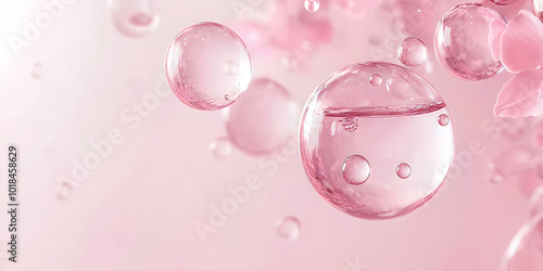 Delicate Pink Bubbles on Soft Background