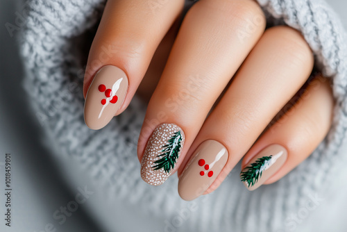 Xmas, winter nail design idea