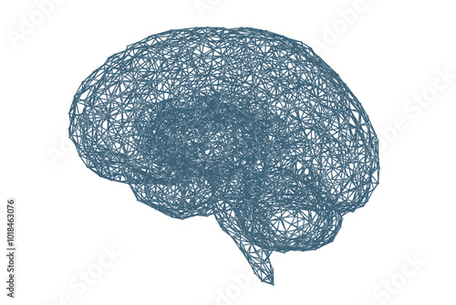 Artificial Neural Network. Brain as artificial intelligence network. Abstract brain made of connected nodes.