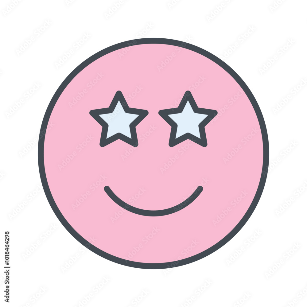 Star-Struck Vector Icon Star-Struck Vector Icon