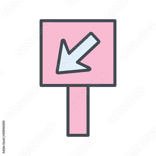 Diagonal Down-Left Arrow Vector Icon