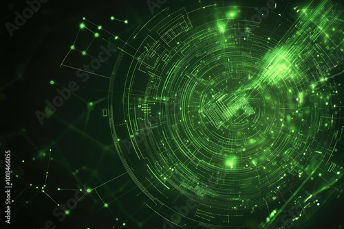 Abstract digital green technology background