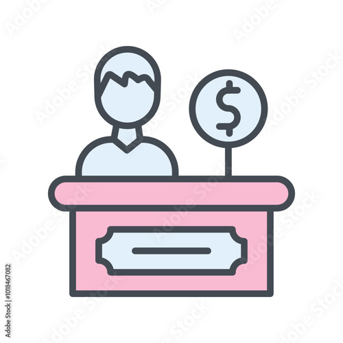 Cashier Vector Icon