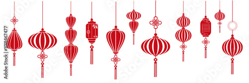 chinese lantern decoration vector