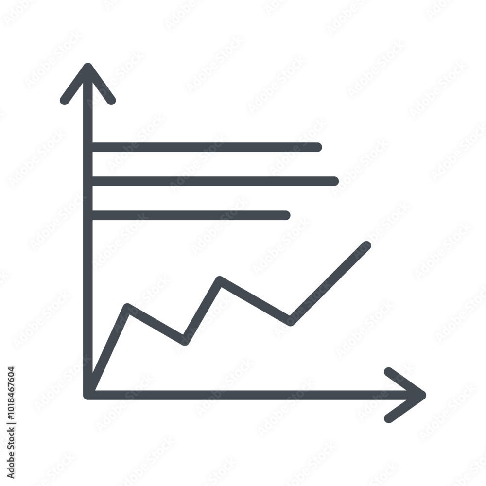 Line Graph Vector Icon Line Graph Vector Icon