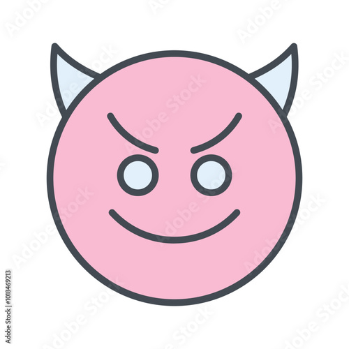 Smiling Face with Horns Vector Icon