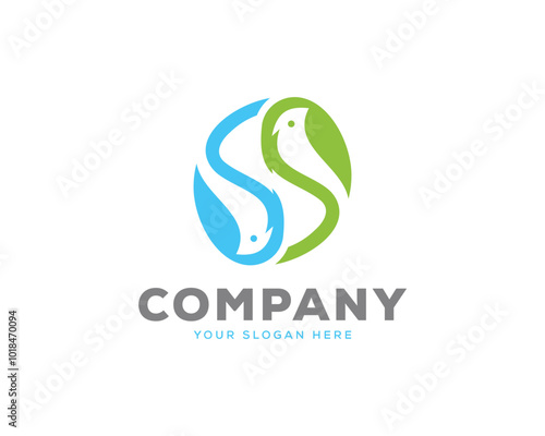 Letter S bird logo vector design template