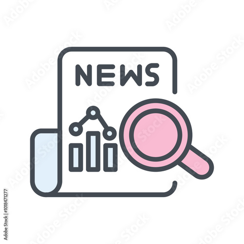 News Analysis Vector Icon