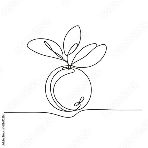 Lingonberry. Icon. Vector drawing. One-line drawing. A simple drawing depicting a continuous line of a item .