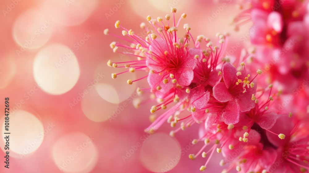 Detailed close-up of a flower cluster against a blurred background, emphasizing the delicate balance of color and light Detailed close-up of a flower cluster against a blurred background, emphasizing the delicate balance of color and light