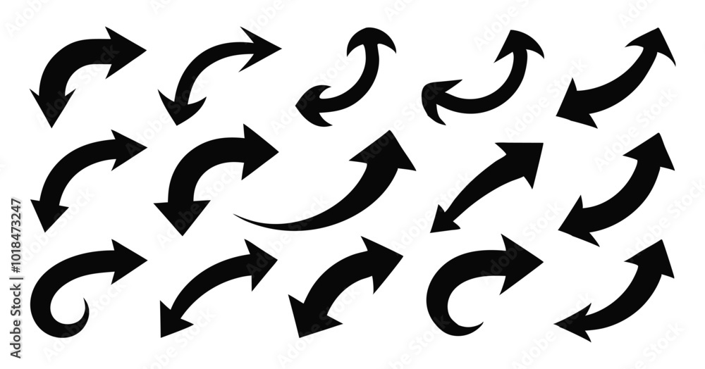 Set of Black Rotating Arrows - Vector Icons for Cycle and Refresh Concepts Set of Black Rotating Arrows - Vector Icons for Cycle and Refresh Concepts