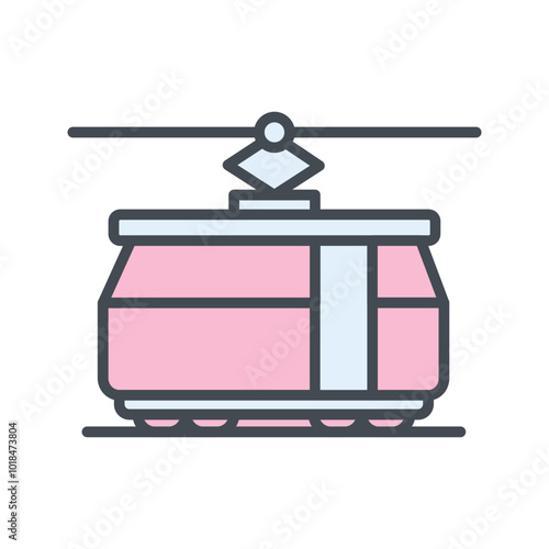 Tram Car Vector Icon