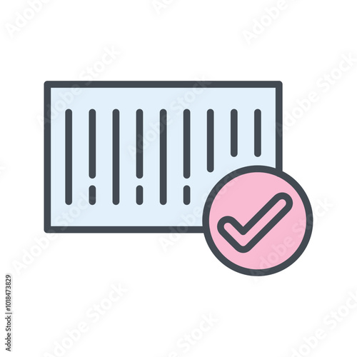 Barcode Check-in Vector Icon