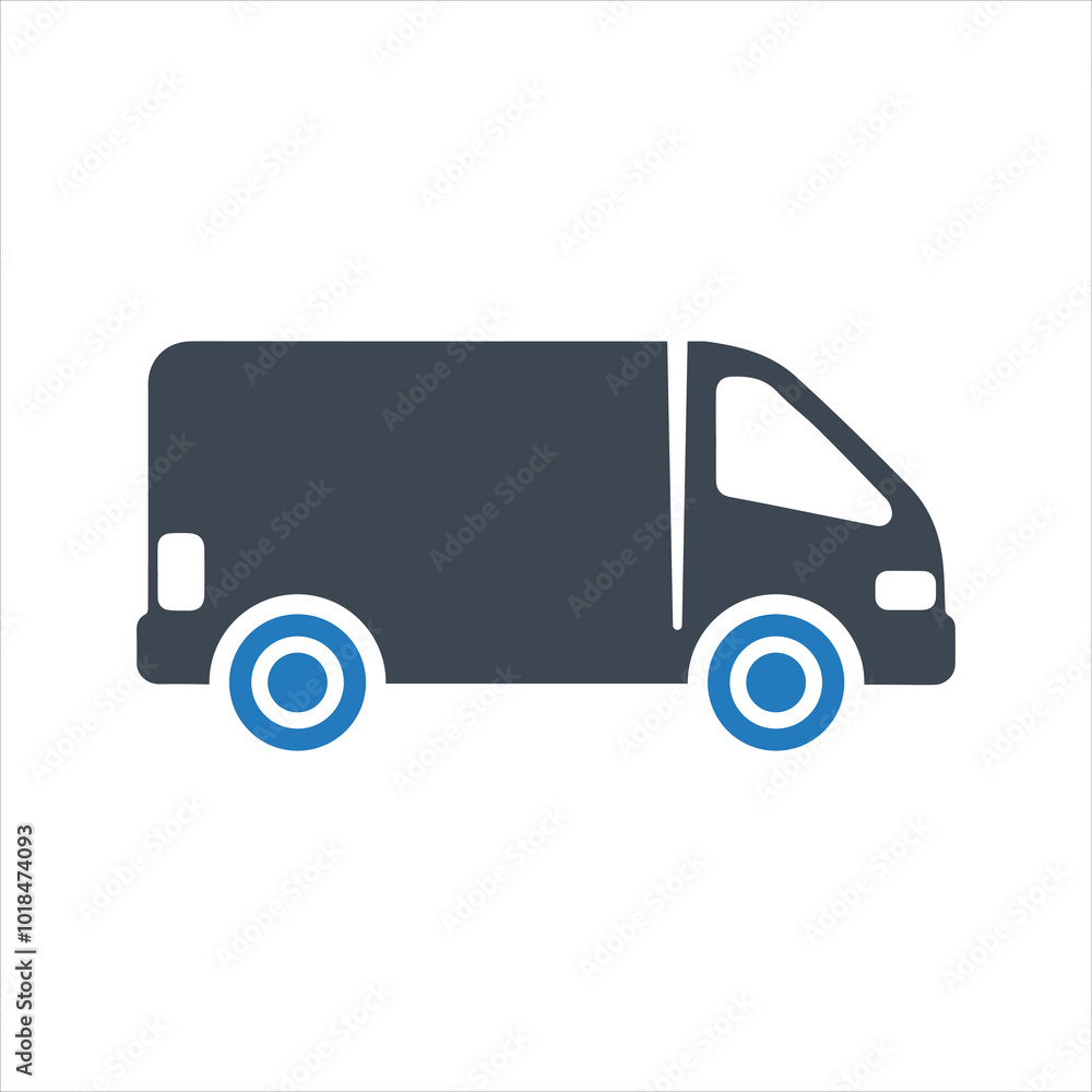 Campervan icon. Track icon Campervan icon. Track icon