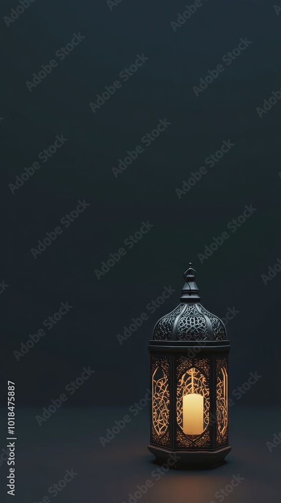 Lantern with candle on dark background. Ramadan Kareem concept Lantern with candle on dark background. Ramadan Kareem concept