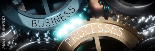 Business processes - gears concept - 3D illustration