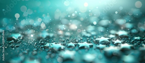 Wallpaper Mural Twinkling Glitter Bokeh Abstract Background in Shimmering Shades of Turquoise and Silver  Perfect for Holiday Decor Christmas New Year s Eve or Any Festive Torontodigital.ca