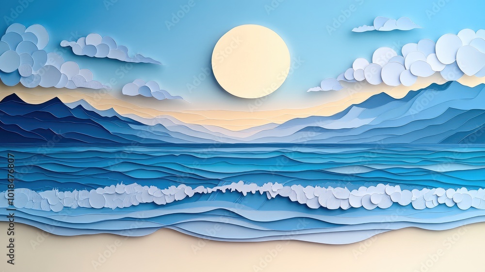 Tranquil coastal landscape with sandy beach and gentle waves under a clear sky showcasing the beauty of nature s serenity Tranquil coastal landscape with sandy beach and gentle waves under a clear sky showcasing the beauty of nature s serenity