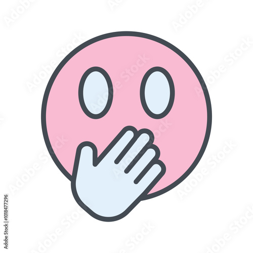 Face with Hand Over Mouth Vector Icon