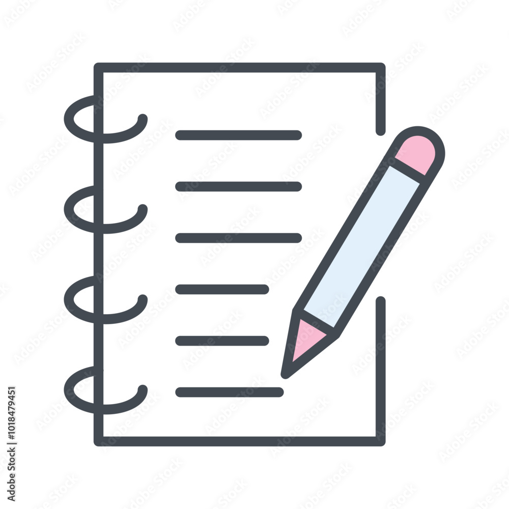 Journalist Notebook Vector Icon Journalist Notebook Vector Icon