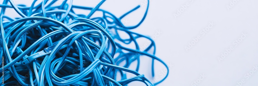 Abstract Blue Cable Texture: A Close Up of Tangled Wires Abstract Blue Cable Texture: A Close Up of Tangled Wires