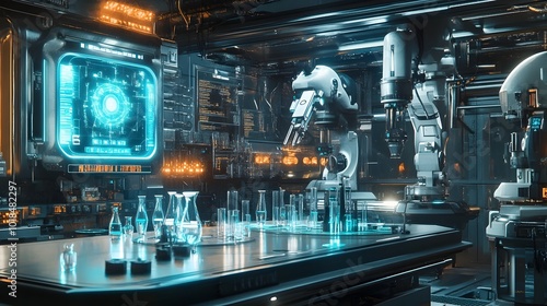 Futuristic Robotic Laboratory with Advanced Technological Experiments