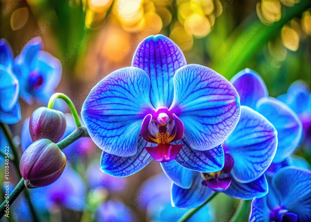 Amidst A Softly Focused Natural Backdrop A Captivating Purple blue amidst-a-softly-focused-natural-backdrop-a-captivating-purple-blue
