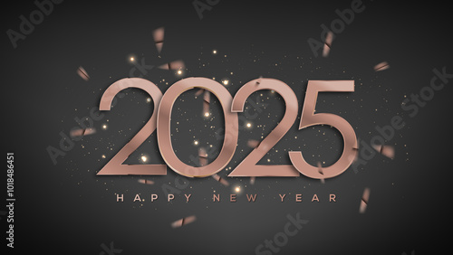 Canvas Print 2025 Happy New Year Greeting Card