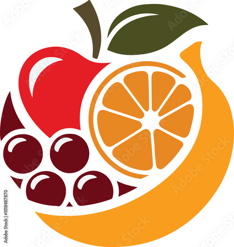 fruit logo silhouette vector design