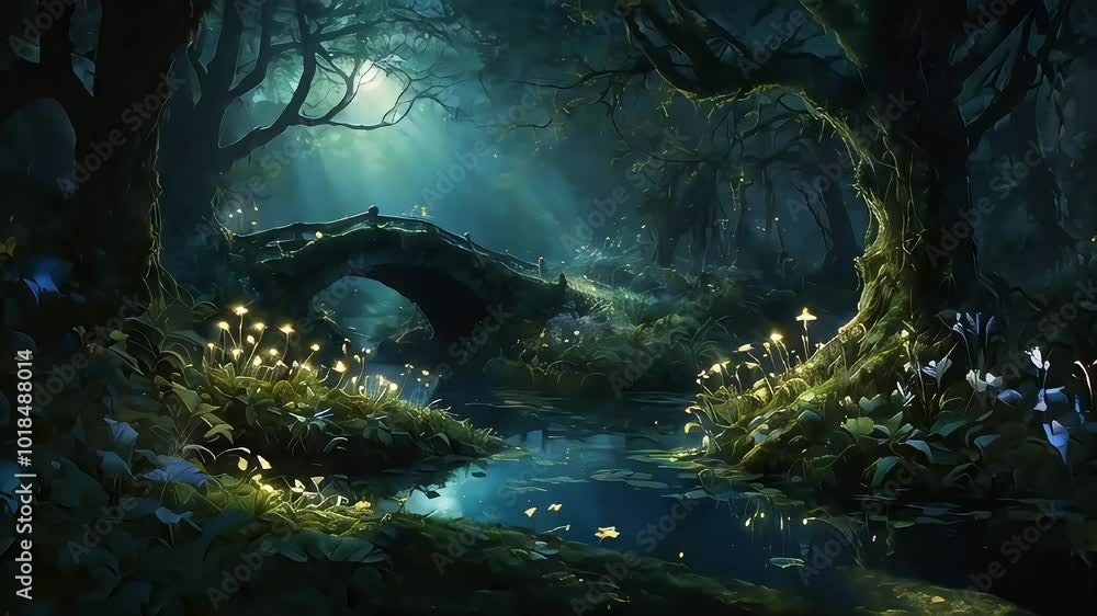 fantasy forest with moonlight fantasy forest with moonlight