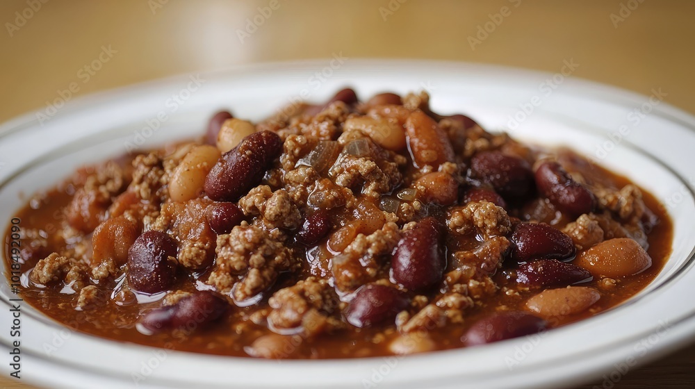 A delicious and hearty bowl of chili loaded with beans and ground meat, perfect for a comforting meal any time. A delicious and hearty bowl of chili loaded with beans and ground meat, perfect for a comforting meal any time.