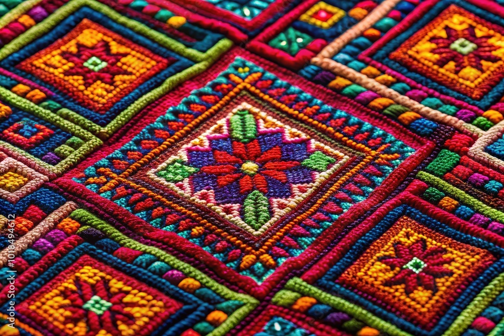 Featuring intricate geometric shapes and natural motifs, this vibrant Shipibo textile design is a stunning display of cultural artistry, combining bold colors and detailed patterns. Featuring intricate geometric shapes and natural motifs, this vibrant Shipibo textile design is a stunning display of cultural artistry, combining bold colors and detailed patterns.