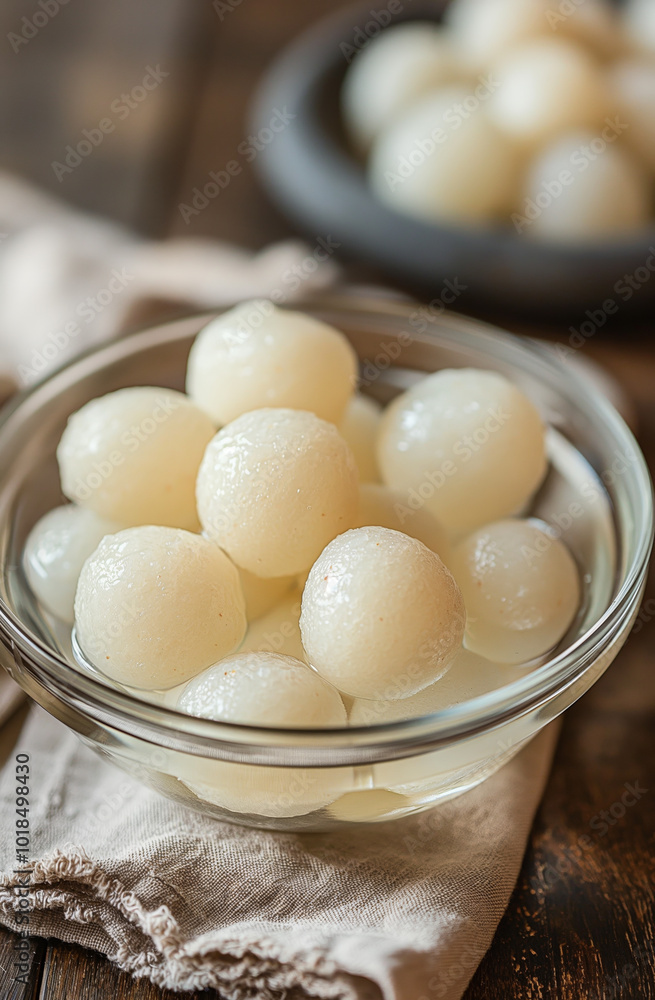Traditional Bengali Rasgulla Sweet Dumplings in Sugar Syrup Traditional Bengali Rasgulla Sweet Dumplings in Sugar Syrup