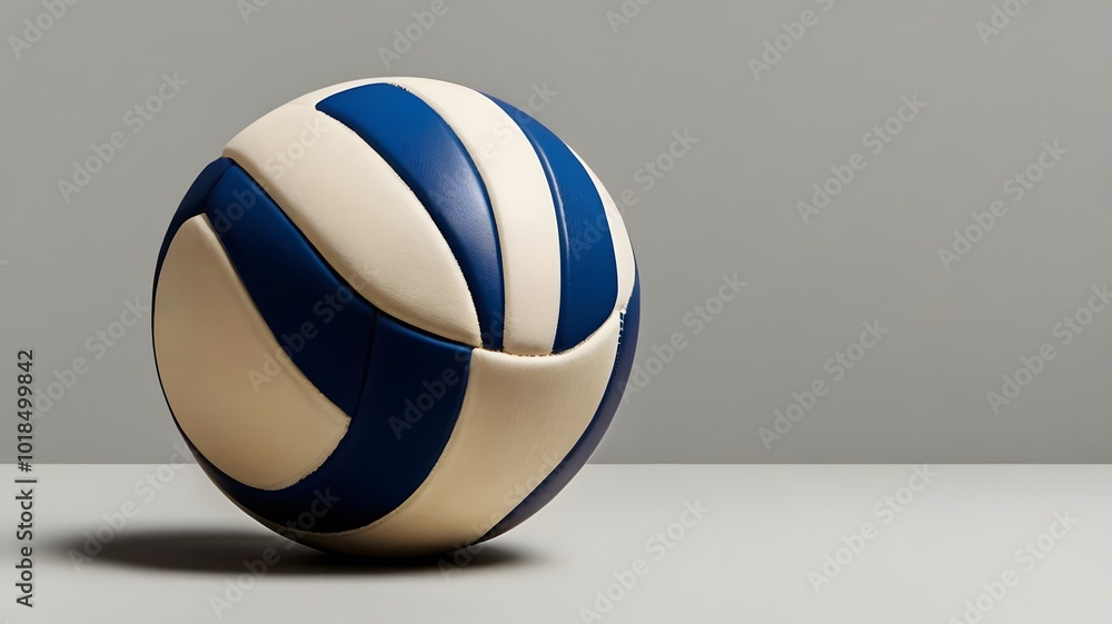 Minimalistic blue and white volleyball on neutral background Minimalistic blue and white volleyball on neutral background