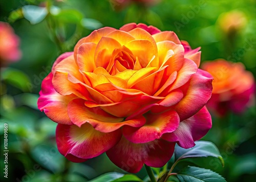 Beautiful Selburose Flower in Full Bloom Against a Soft Green Background Capturing Nature's Elegance photo