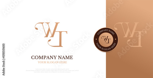 Initial WT Logo Design Vector 