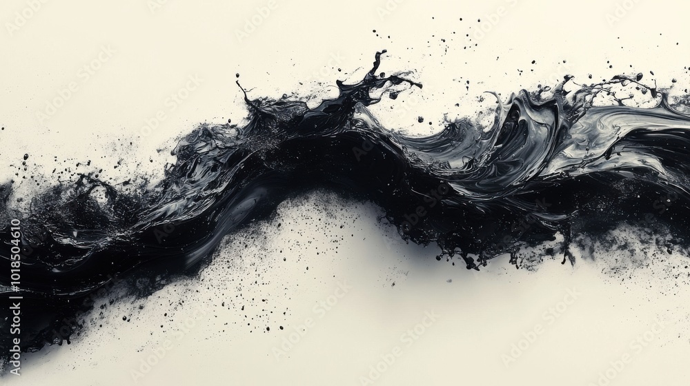 Abstract black paint texture on white background Abstract black paint texture on white background