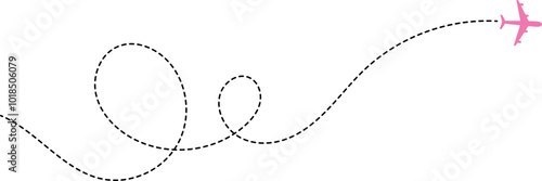 Airplane Dotted Route Line