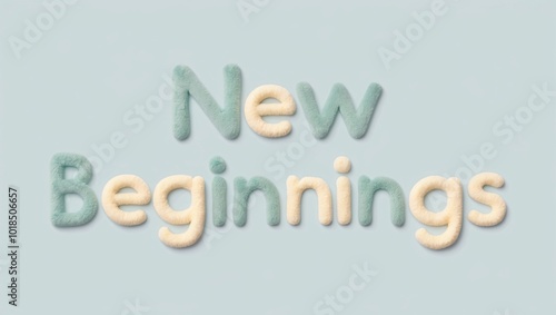 Soft Text "New Beginnings" for Fresh Starts