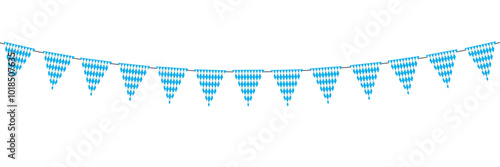Vector isolated bunting flags of Oktoberfest festival on white background.